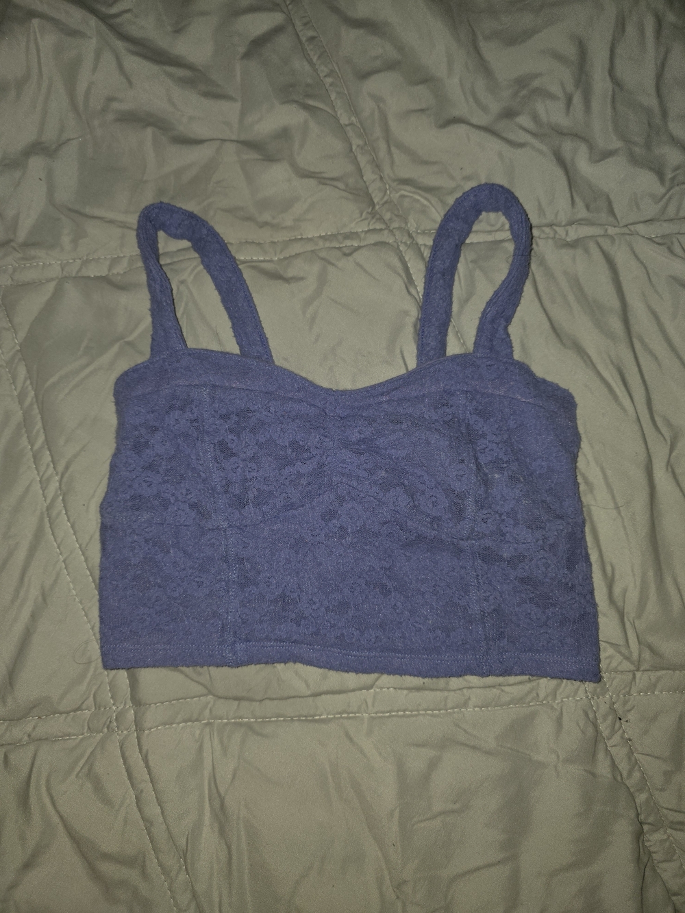 Mudd Blue Lace Crop Top